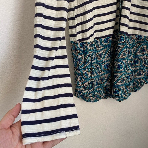 Anthropologie Postage Stampe • Striped Paisley Collared Lightweight Blouse - Picture 3 of 15